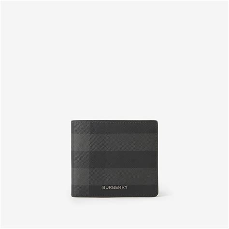 burberry charcoal check and leather bifold wallet|Check Bifold Wallet in Charcoal .